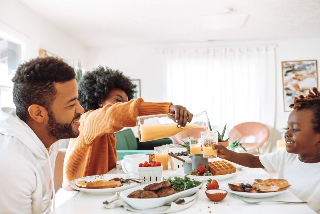 manhã de domingo jantar em familia